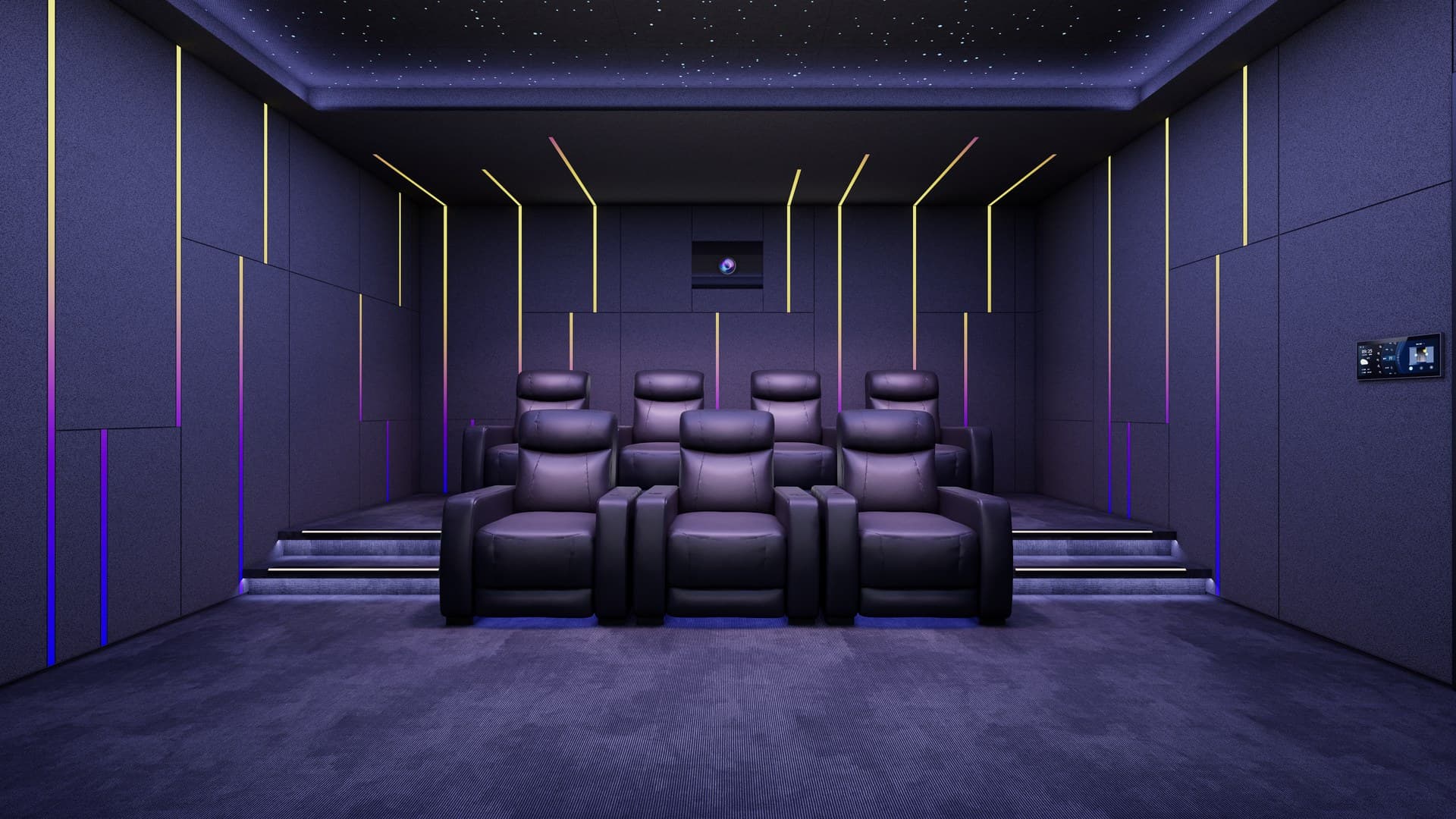 CineLuxe acoustic panel system — private cinema